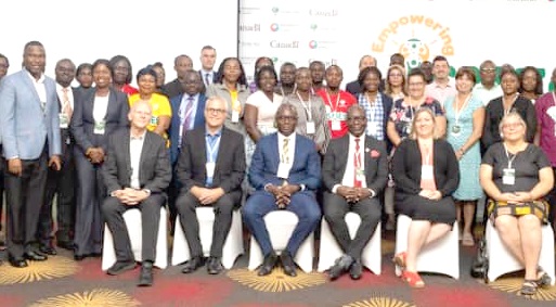 Tony Fosu (seated third left), Chief Executive Officer of Sinapi Aba Savings and Loans Limited, with other participants in the FINDEV Project Conference Tony Fosu (seated third left), Chief Executive Officer of Sinapi Aba Savings and Loans Limited, with other participants in the FINDEV Project Conference
